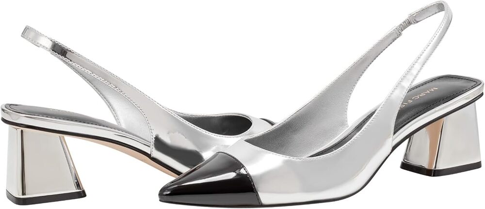 Marc Fisher Women's Laglie Pump, Silver/Black Multi 040, Size 7